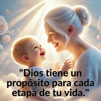 imagen con frase potiva de dios. dios tiene un proposito para cada etapa de tu vida