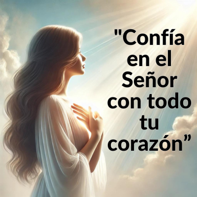 imagen con frase positiva de dios. confia en el señor con todo tu corazon