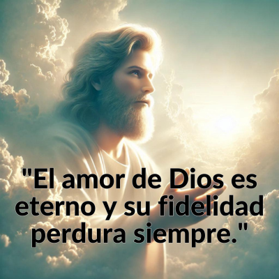 imagen con frase positiva de dios. el amor de dios es eterno y su fidelidad perdura siempre